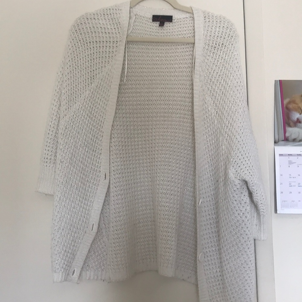 White comfy cardigan!